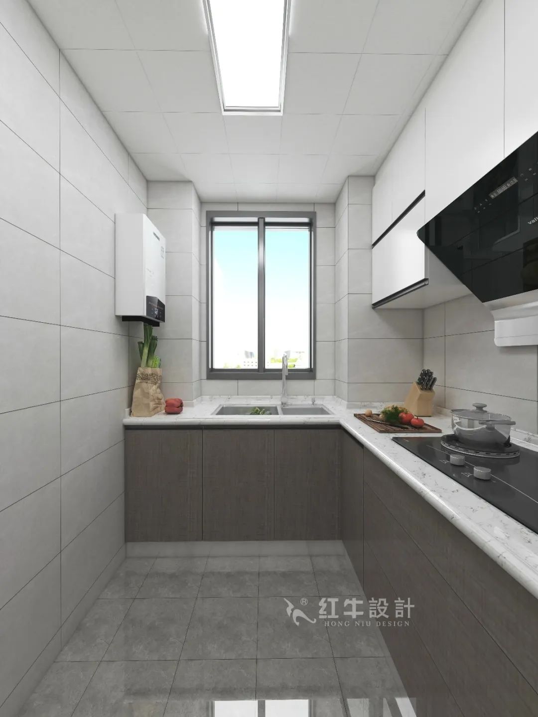劉萍萍_花崗鴻福城132㎡現(xiàn)代簡(jiǎn)約風(fēng)格_兩套小戶型打通變大宅，中西雙廚房+衣帽間打造品質(zhì)生活！10廚房