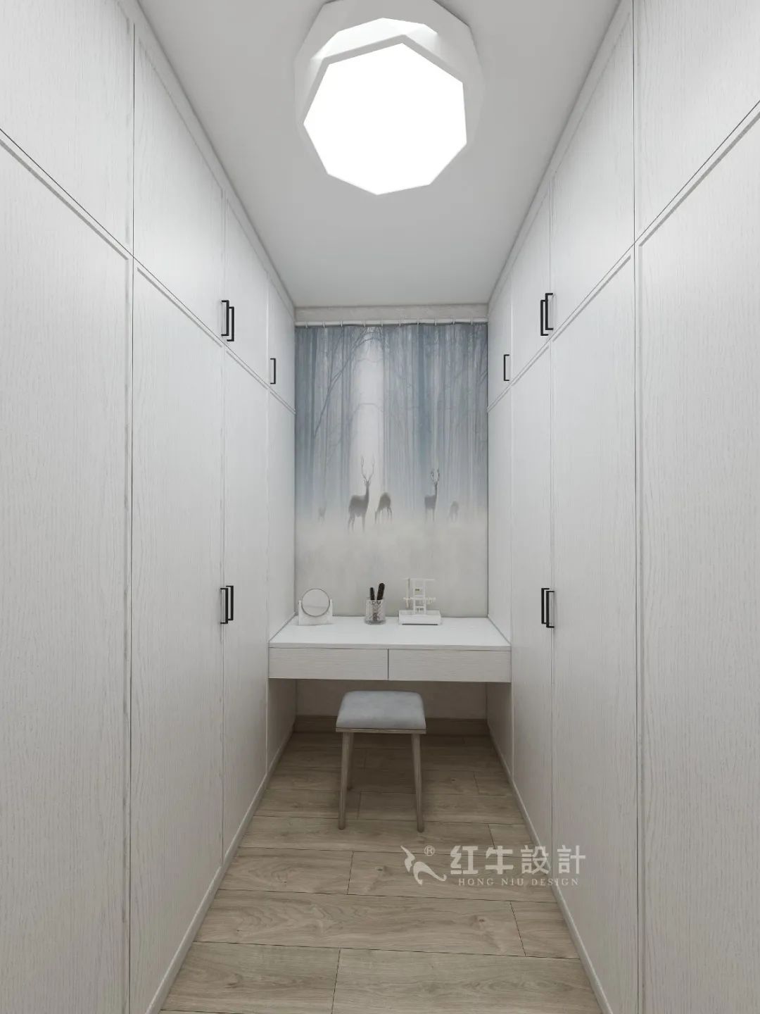 劉萍萍_花崗鴻福城132㎡現(xiàn)代簡(jiǎn)約風(fēng)格_兩套小戶型打通變大宅，中西雙廚房+衣帽間打造品質(zhì)生活！13衣帽間