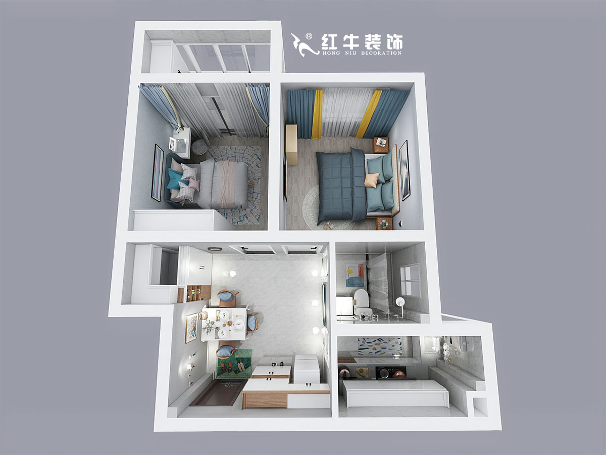 熊皓宇_銀龍雅苑3-2-307-60㎡-現代風格_鳥瞰圖