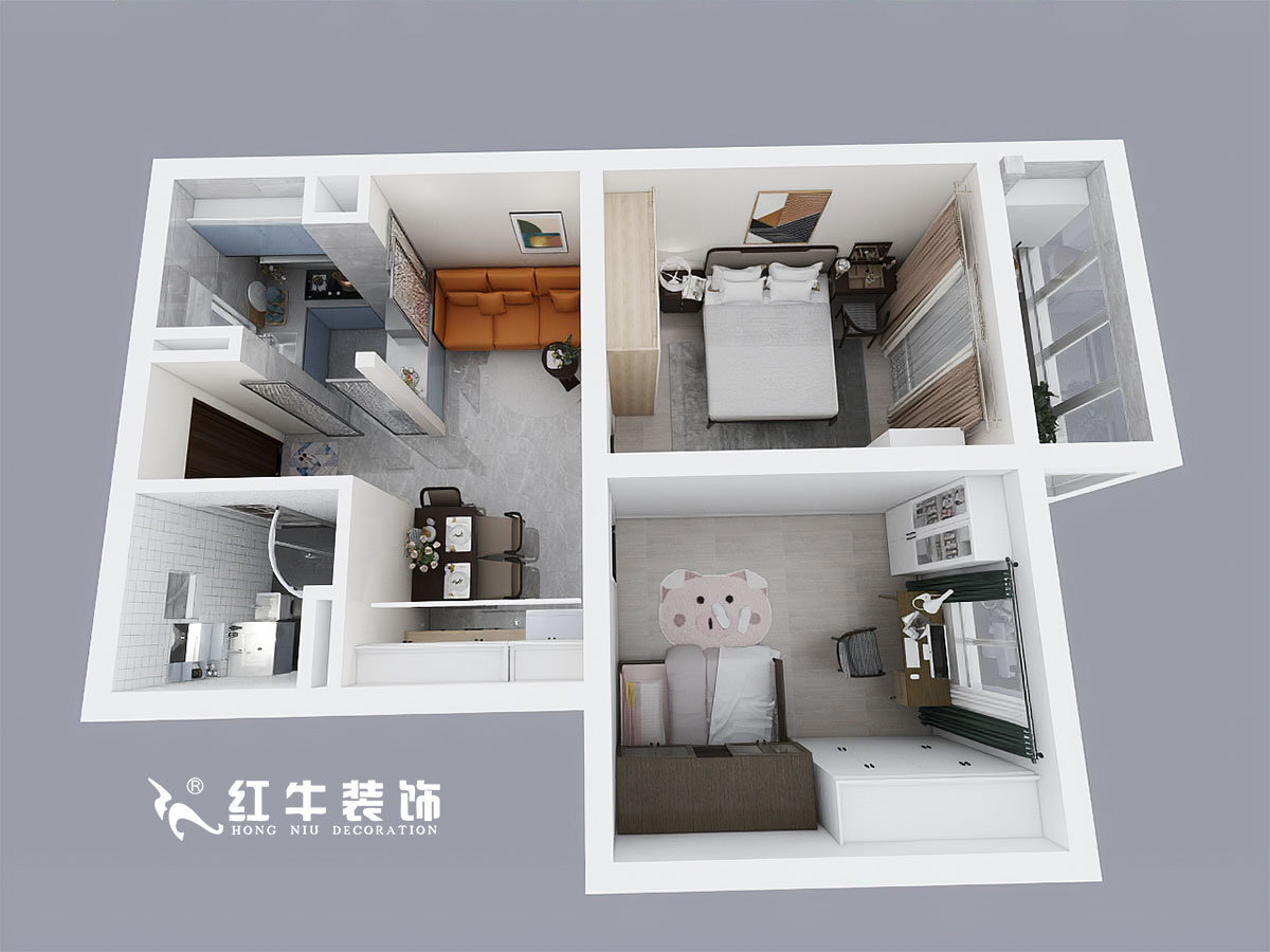 熊皓宇_唱經樓5-1502-70㎡-現代簡約風格_2室1廳1衛(wèi)_成品家￥97800→00鳥瞰圖