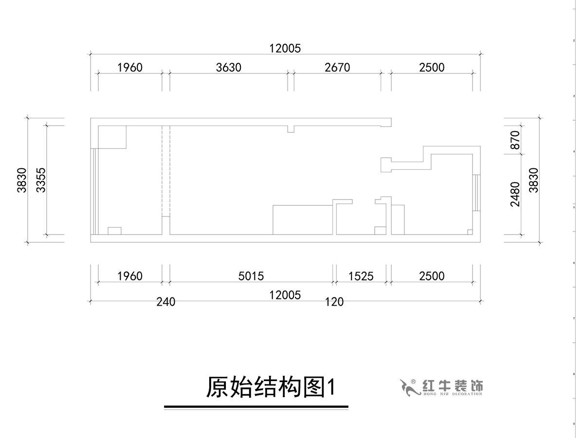 朱彥｜萬科金色里程8-706-70㎡-簡歐風格｜復式35+35㎡｜2室2廳1衛(wèi)｜定制家￥120000｜全包12萬｜00_01原始結構圖1