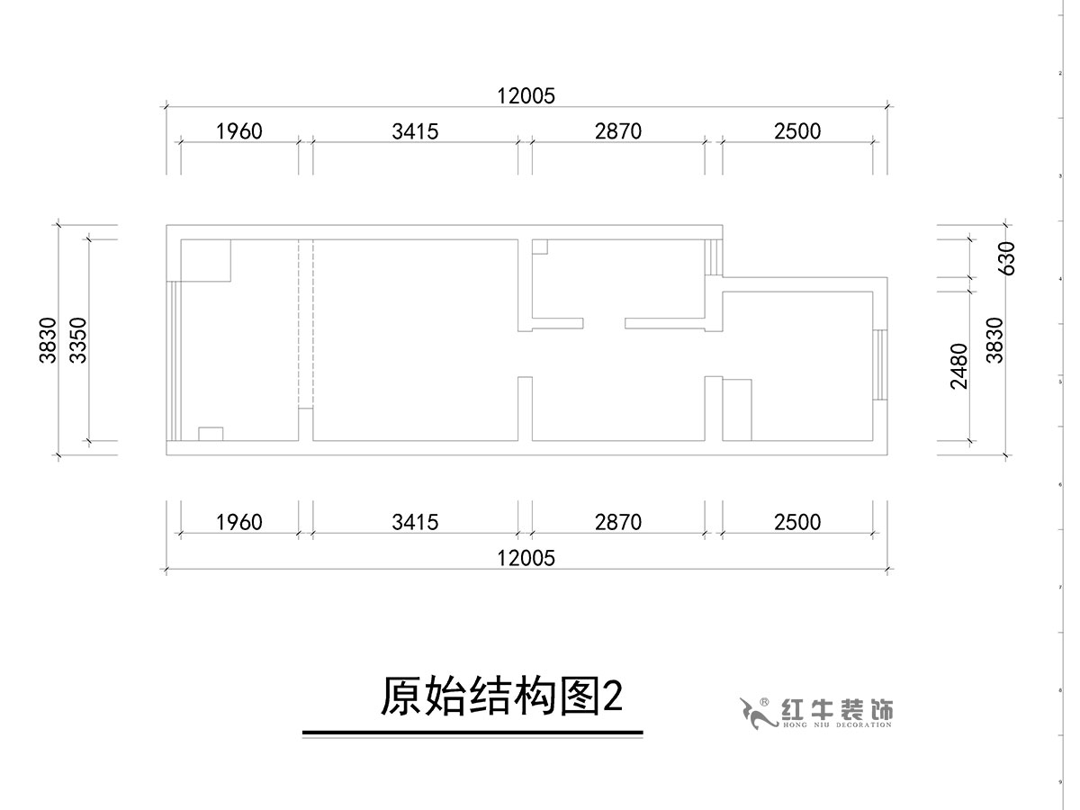 朱彥｜萬科金色里程8-706-70㎡-簡歐風格｜復式35+35㎡｜2室2廳1衛(wèi)｜定制家￥120000｜全包12萬｜00_02原始結構圖2