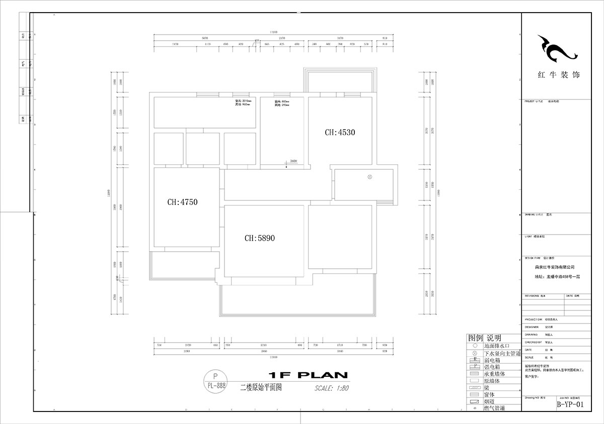 劉小勇｜酈湖美墅90-102-190㎡-現(xiàn)代風格｜4室2廳3衛(wèi)｜新房裝修｜定制家￥288000｜全包33萬｜00_02二樓原始結構圖