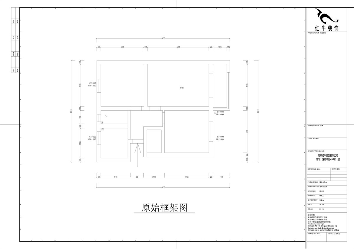 孟憲濤｜峨嵋?guī)X12號(hào)5-403-64㎡-現(xiàn)代簡約風(fēng)格｜3室1廳1衛(wèi)｜新房裝修｜定制家￥88600｜全包10萬｜00_01原始框架圖