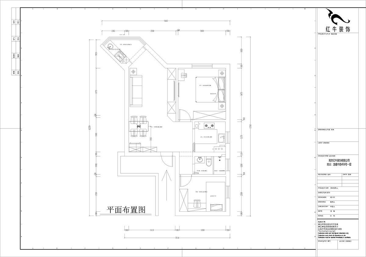 孟憲濤｜北門橋10號1508室-85㎡-現(xiàn)代簡約風格｜2室2廳1衛(wèi)｜老房裝修｜定制家｜全包12萬｜00_03平面布置圖