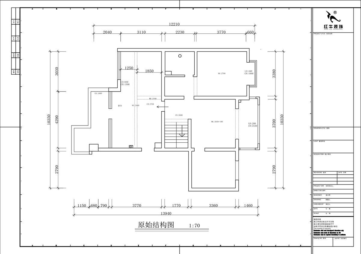 蔣?。汩坷?-3-1101-260㎡-現(xiàn)代簡約風(fēng)格｜4室3廳2衛(wèi)｜老房裝修｜定制家｜全包29萬｜00_02二層原始結(jié)構(gòu)圖