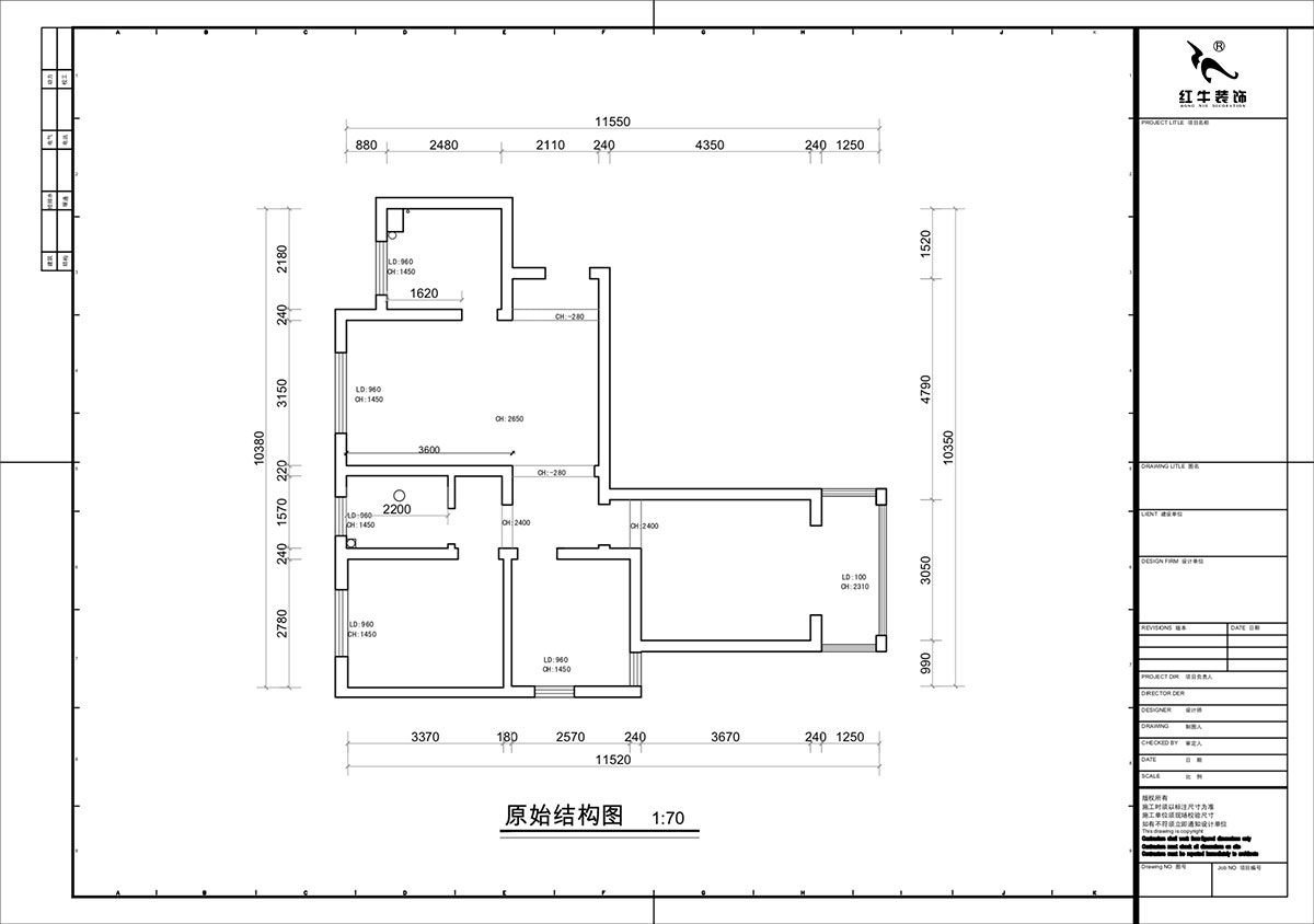 蔣?。y龍雅苑11-3-212-85㎡-現(xiàn)代原木風(fēng)｜3室1廳1衛(wèi)｜新房裝修｜定制家｜全包11萬｜00_01原始結(jié)構(gòu)圖