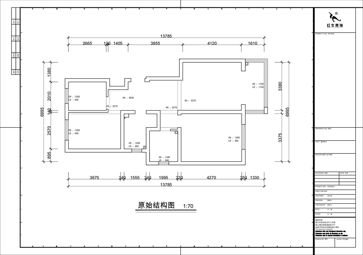 蔣?。自蒲啪?1-202-88㎡-現(xiàn)代簡(jiǎn)約風(fēng)格｜3室2廳1衛(wèi)｜新房裝修｜定制家｜全包11萬(wàn)｜00_01原始結(jié)構(gòu)圖